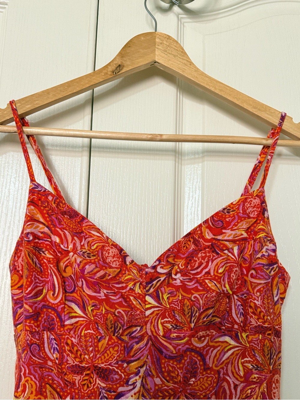 Jason Wu Linen Blend Paisley Print Midi Sundress | Smocked Back | Size Small - Picture 3 of 6